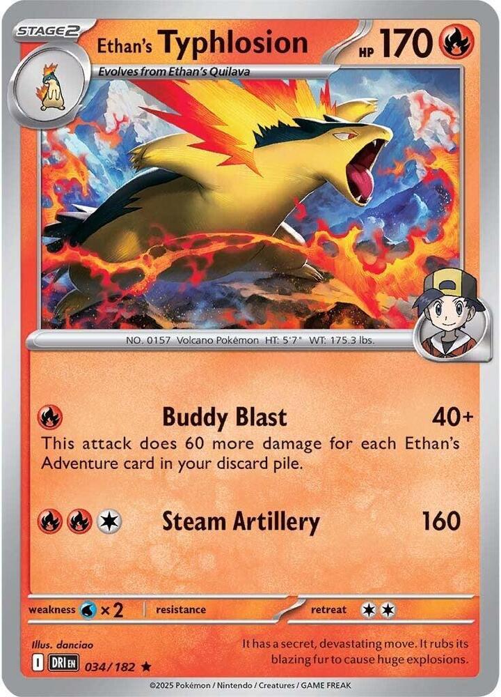 Destined Rivals Ethan's Typhlosion [Holo] Pokémon card